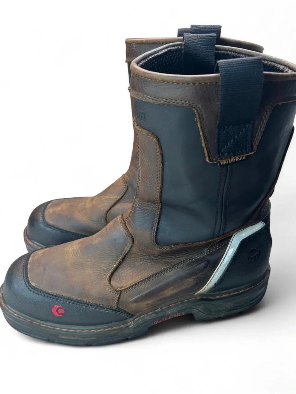 Wolverine Men's Dark Brown Leather Pull-On Work Boots